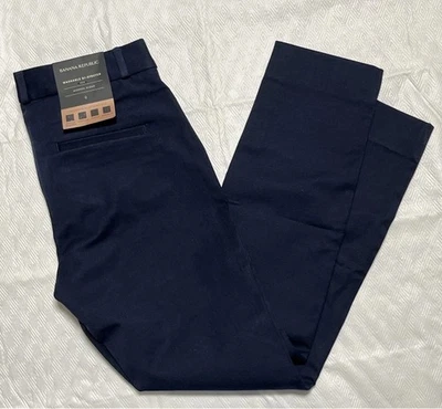 Banana Republic 现代斯隆裤子女式 0 码海军蓝双拉伸雕塑 — 第 1/4 张图片