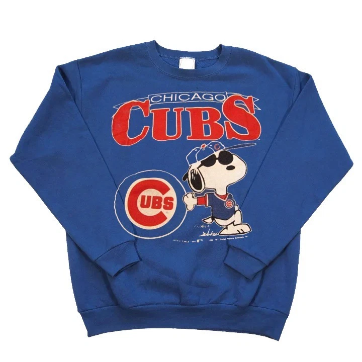 Sudadera Remake 1989 Peanuts Snoopy Chicago Cubs azul cuello redondo RM1639 Foto 1 de 1