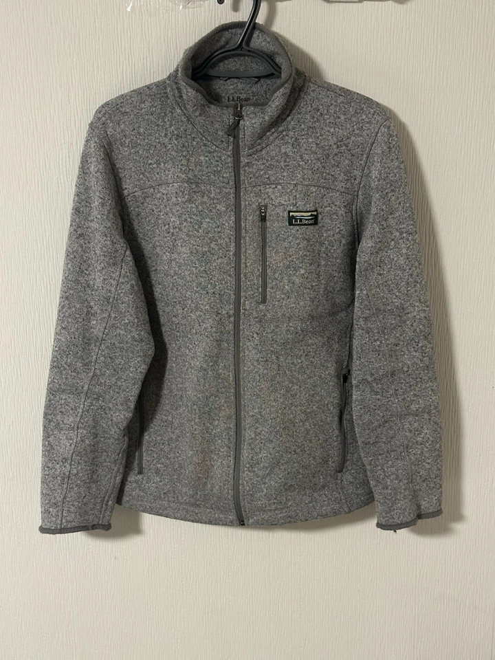 LL BEAN Sweater Fleece Full Zip Jacket Men's M Reg Slightly Fitted Gray #504938 - Image 1 of 4