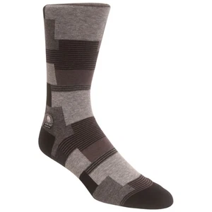 Modern Motif Black/Gray Crew Dress Sock | Stacy Adams Premium Socks (One Size) - Picture 1 of 2