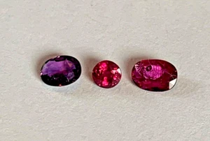 Andy's Gem Garage Sale - 3 piece Ruby lot - Natural COLOR  1ct various shapes - Picture 1 of 4