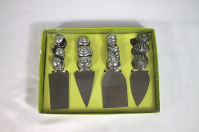 Boston Warehouse (4) cuñas de queso con temática de concha utensilios de cocina de acero inoxidable Foto 1 de 3