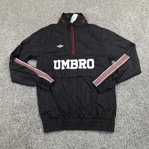 Umbro Jacket Mens Small Black Soccer Futbol Football Anorak Hooded Windbreaker - Picture 1 of 21