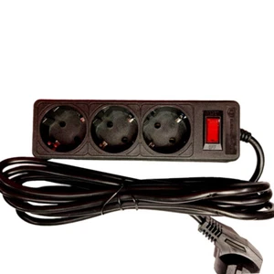 3 Gang Extension Socket With Surge Protection With Grounding Black/Gray - Picture 1 of 6
