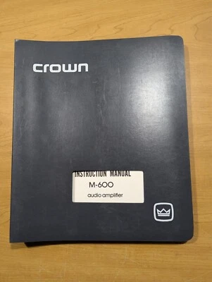 Crown M-600 Audio Mono Amplificador de Potencia Manual de Instrucciones/Servicio con Esquemas Foto 1 de 4