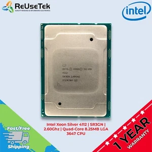 Intel Xeon Silver 4112 | SR3GN | 2.60Ghz | Quad-Core 8.25MB LGA 3647 CPU - Picture 1 of 12