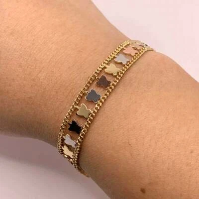 Pulsera Mariposa Llena de Oro, Pulsera Mujer, Pulsera de Bano de Oro Foto 1 de 4