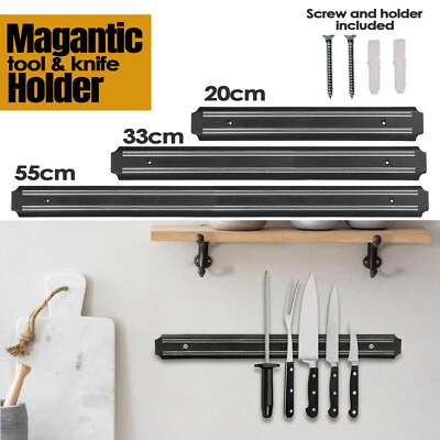 FB FUNKYBUYS Magnetic Wall Mounted Knife Store Back Strip Kitchen Utensil Holder Storage Bar