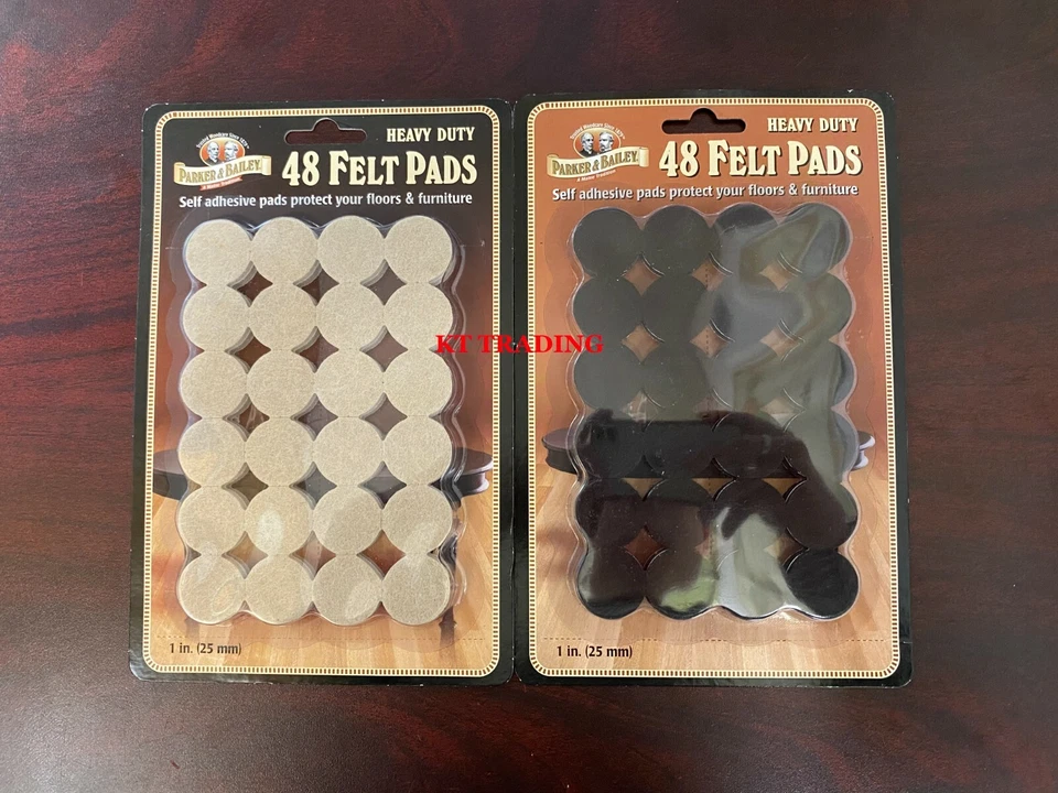 (48-Pk) PARKER & BAILEY HEAVY DUTY Floor Furniture Self-Adhesive 1" FELT PADS  - Image 1 of 1