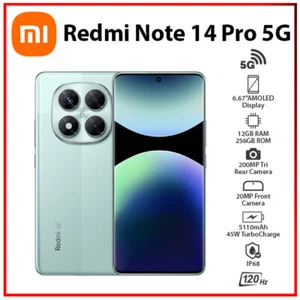 Xiaomi Redmi Note 14 Pro 5G 12GB+256GB GREEN Dual SIM Android Cell Phone - Afbeelding 1 van 5