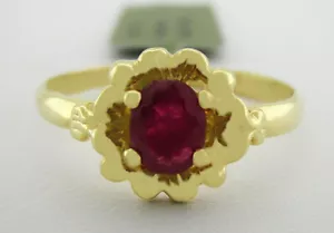 GENUINE 0.63 Cts RUBY RING 14K YELLOW GOLD - Free Certificate Appraisal - NWT - Picture 1 of 4