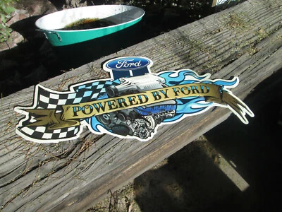 Ford Powered by Ford Monster Motor Display GANCHO Tienda DE LUJO ESTÁNDAR HOT ROD v8 Foto 1 de 4