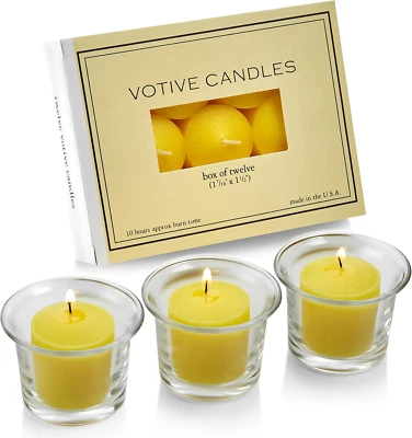 Set of 12 Votive Citronella Candles - Scented Candles for Indoor/Outdoor Use - 1 - Image 1 of 4