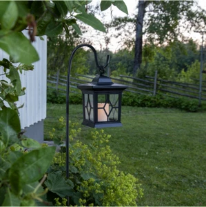 Solar LED Laterne Standleuchte Solarlampe Grablicht Laterne Leuchte Kerze neu - Bild 1 von 5