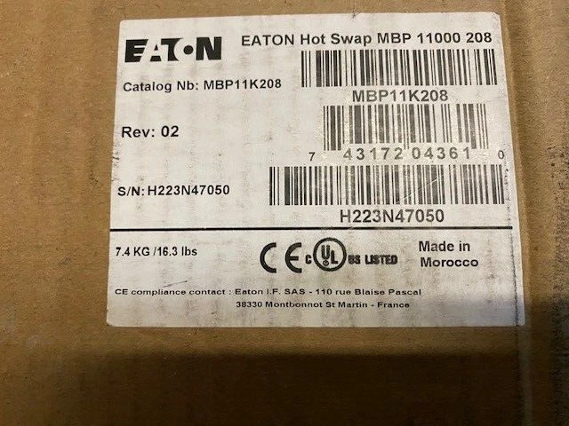 Eaton Bypass Module MBP11K208 -  Distressed packaging - Image 1 of 1