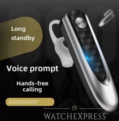 Auricolare Bluetooth V5.2 Wireless Cuffia Universale Android/IOS Batteria 200mAh - Immagine 1 di 4