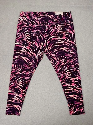 Calça legging feminina Soft Surroundings 1X listrada rosa no tornozelo super fina NOVA - Imagem 1 de 4