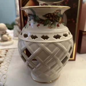 Lenox Holiday Tartan Collection 5 3/4" Fragrance Votive Warmer Rare - Picture 1 of 7