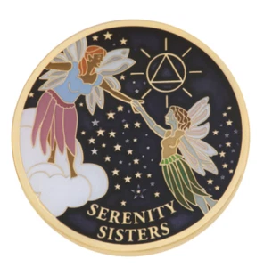 AA Exclusive Serenity Sisters Feen 12 Schritte Bergung Medaillon Einheit Service - Bild 1 von 2