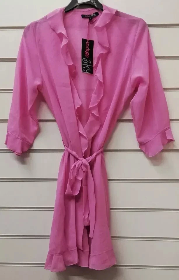Indigo Sky Ladies Quality Pink Chiffon Dressing Gown UK Sizes 12, 14, 16 - Image 1 of 1