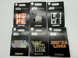 Star Wars Her Universe LOT OF 6 PINS Ahsoka Lives, Yoda Best, Lightsabers NEW - Picture 1 of 8