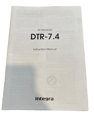 ORIGINAL INTEGRA  AV RECEIVER DTR -7.4 OWNERS MANUAL Foto 1 de 3