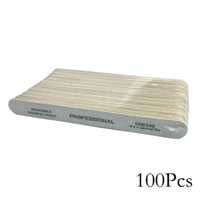Lima de uñas de madera 100/180/240 lijado limas de uñas 100/50 piezas quitar callos de cutícula Foto 1 de 4