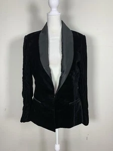 Womens Solid Black Colored Long Sleeve Jacket, Size 4 - Picture 1 of 6