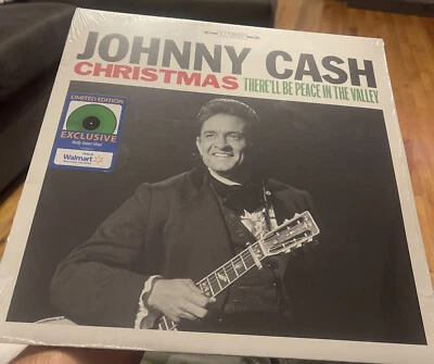 JOHNNY CASH - CHRISTMAS - There'll Be Peace in the Valley LP(Holley Green) Vinyl - Image 1 of 4