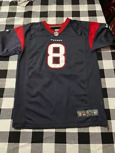 NIKE ON FIELD NFL FOOTBALL HOUSTON TEXANS 8 MATT SCHAUB NAVY BLUE JERSEY Yout L - Picture 1 of 6