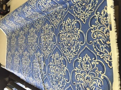 Duralee home William tela de algodón estampada por yarda azul bluberry Foto 1 de 4