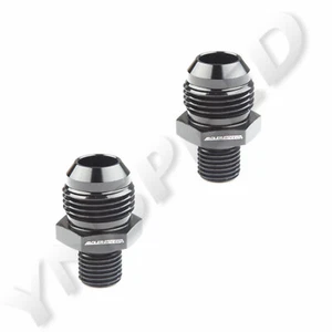 ENVÍO A EE. UU. 2 PIEZAS macho llamarada -10AN a M14x1,5 adaptador de montaje recto métrico negro - Imagen 1 de 5