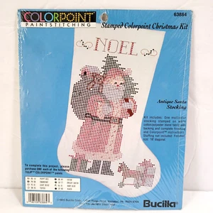 NUOVO Colorpoint Paintstitching Kit Natale Stampato 63884 Calza Babbo Natale Antica - Foto 1 di 6