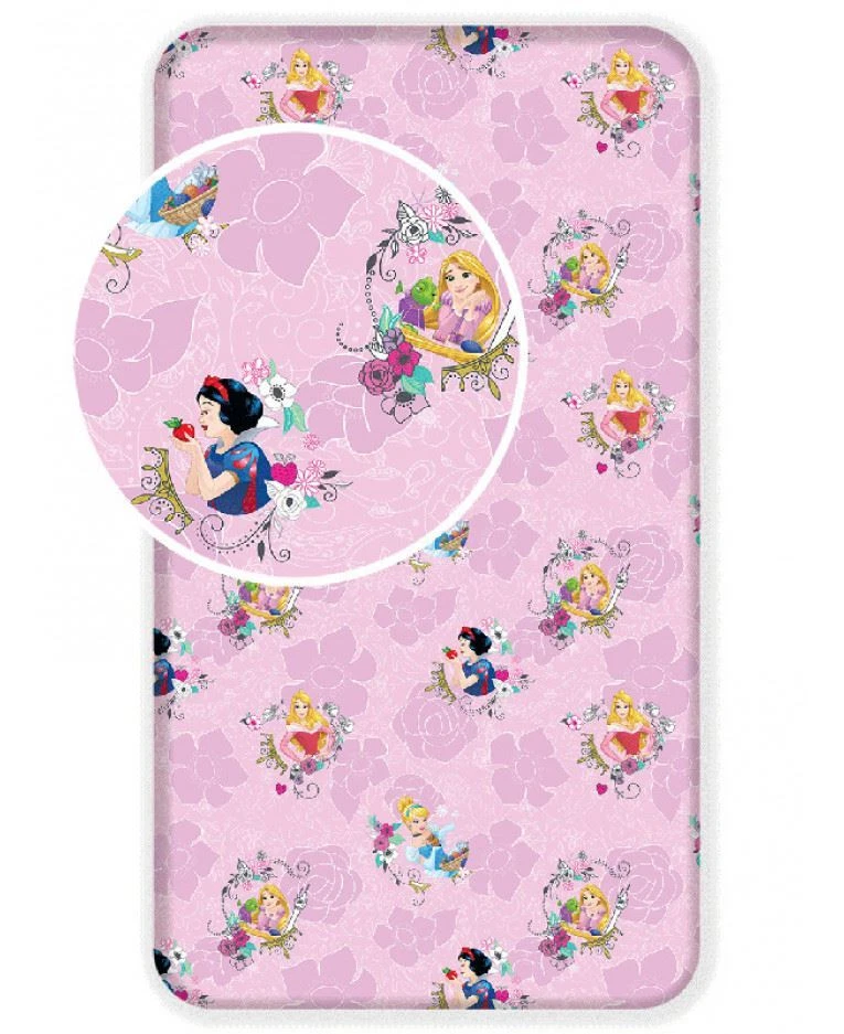 Housse De Lit Officielle Disney Princess En Coton Fitted Pour Filles Rose - Photo 1/1