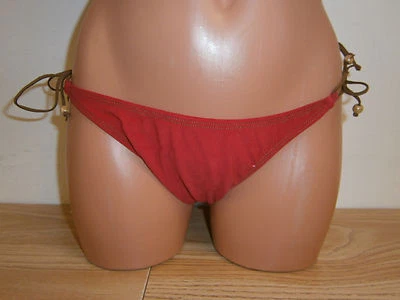 Tanga de gamuza roja Sauvage parte inferior de bikini artículo grande #496L Foto 1 de 3
