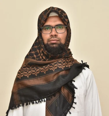 Bufanda Keffiyeh Kufiya marrón oscuro (48*48)- Shemagh tradicional Palestina libre Foto 1 de 4