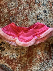 RARE Victorias Secret Santa Baby Sexy Little Things Pink Fur Tulle Skirt 1 Size - Picture 1 of 14