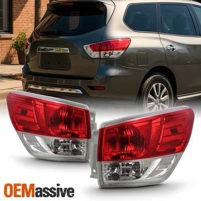 For 2013-2016 Nissan Pathfinder Halogen Type Chrome Red Tail Lights Outer Pair - Image 1 of 4