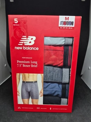 New Balance Men's SZ Medium 32-34  5 Pack Performance Premium Boxer Briefs - Image 1 of 4