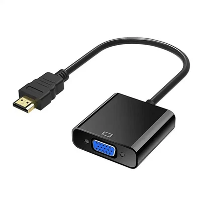 HDMI Auf zu VGA Stecker HD 1080p Adapter Konverter Audio Video Kabel Laptop PC - Bild 1 von 4