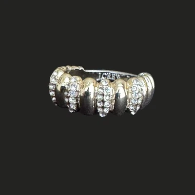 J. Crew NEW Textured Pave Ring Gold Tone CK659 Size 6 - Image 1 of 4