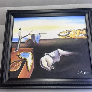 Beharrlichkeit der Erinnerung, surrealistische, original signierte S. Hofner gerahmte Kunst. 20x23 - Bild 1 von 6