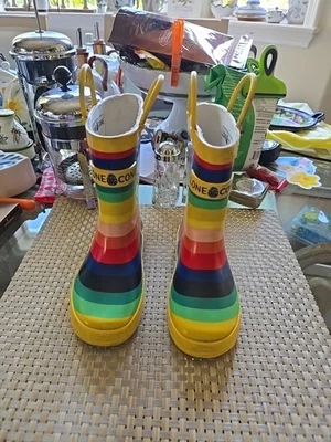 Botas de lluvia impermeables clásicas para niños Lone Cone, arco iris, niño pequeño talla 10 Foto 1 de 4