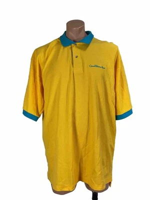 Polo vintage Hilton Hotels Grand Bahama Island para hombre XL dorado aguamarina amarillo Foto 1 de 4