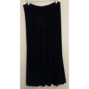 Chicos Travelers Womens Size 2 L 12 Black Skirt Stretchy Maxi Acetate USA Vntage - Picture 1 of 6