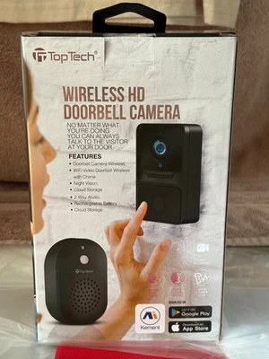 WIRELESS HD CAMERA DOORBELL TOPTECH NEW IN BOX - Image 1 of 4