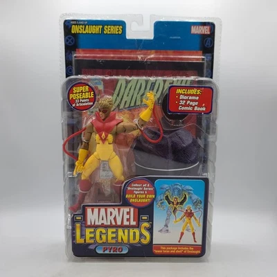 漫威传奇 Pyro 可动人偶突袭系列 ToyBiz 带漫画 — 第 1/2 张图片