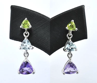 ORECCHINI IN ARGENTO 925 CON PIETRE NATURALI - Immagine 1 di 3