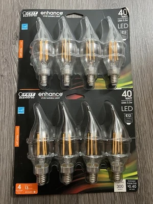 Feit Electric Dimmable E12 LED Clear Chandelier 3.3W Soft White 8 Pack - Image 1 of 3