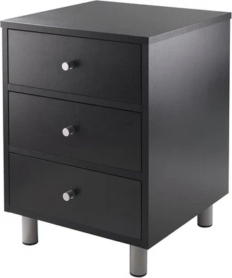 Mesa de acento Winsome Daniel, 15,75" W x 16,61" D x 22" H, negra Foto 1 de 4